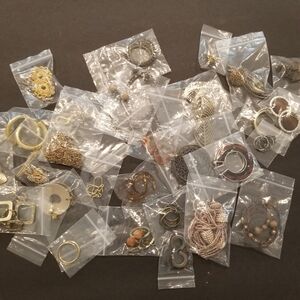 Gold And Bronze, Brown Earrings 30 Plus Pairs Vintage to Mod All Wearable